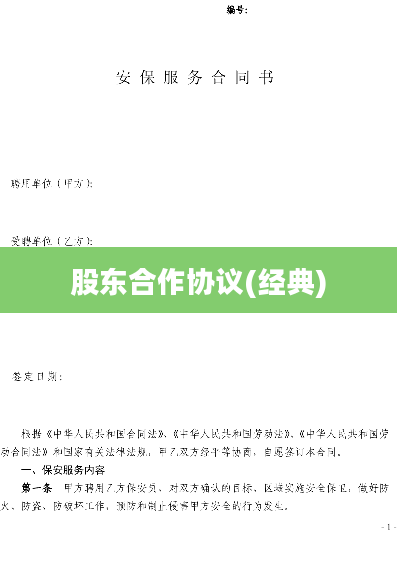 股东合作协议(经典)