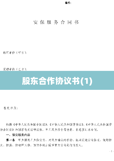 股东合作协议书(1)