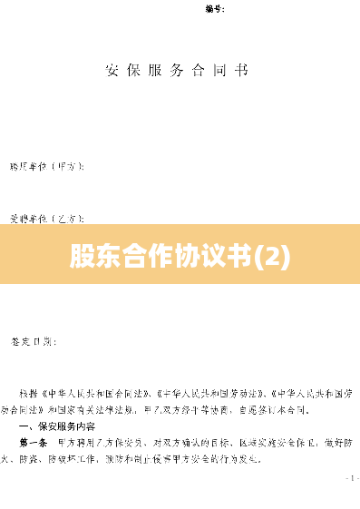 股东合作协议书(2)