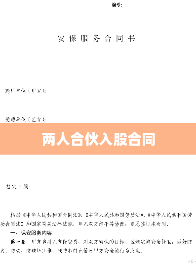 两人合伙入股合同
