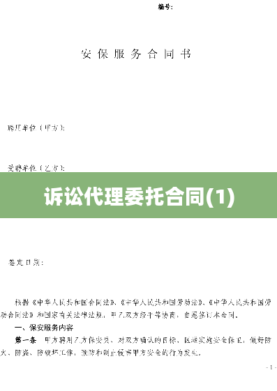 诉讼代理委托合同(1)