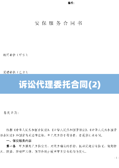 诉讼代理委托合同(2)
