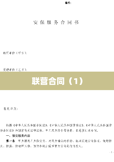 联营合同（1）