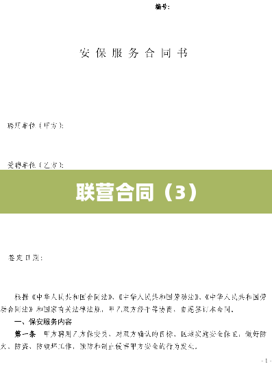 联营合同（3）