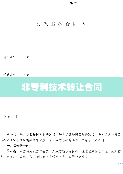 非专利技术转让合同