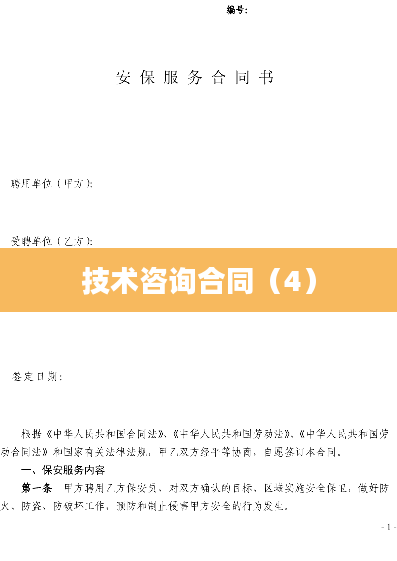 技术咨询合同（4）