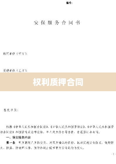 权利质押合同