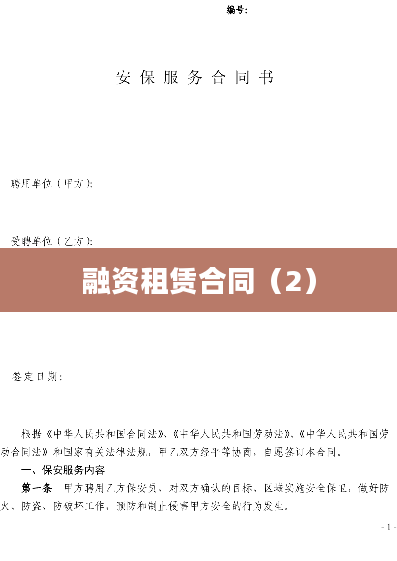 融资租赁合同（2）