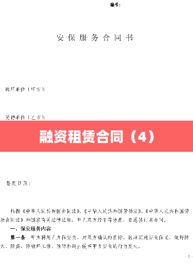 融资租赁合同（4）