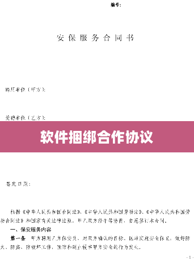 软件捆绑合作协议