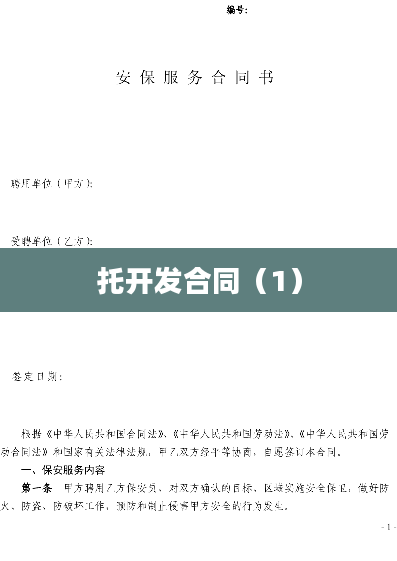 托开发合同（1）