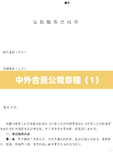 中外合资公司章程（1）
