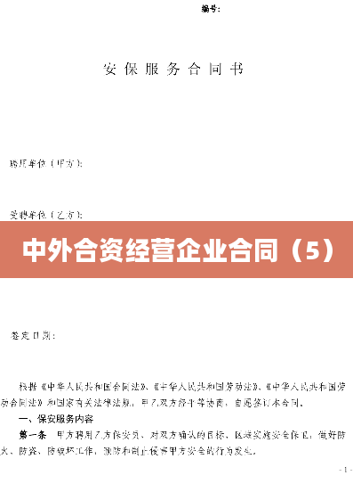 中外合资经营企业合同（5）