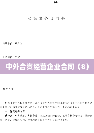中外合资经营企业合同（8）