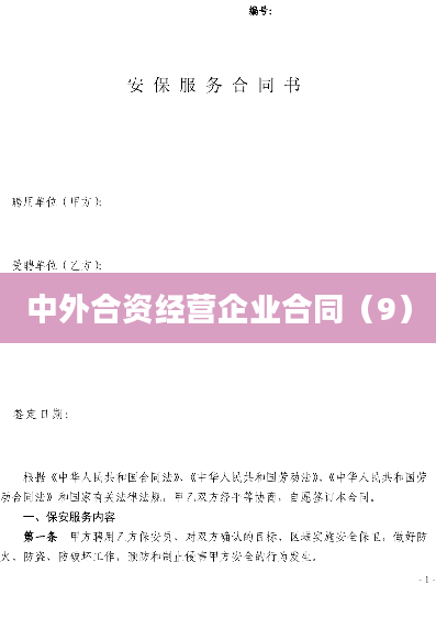 中外合资经营企业合同（9）