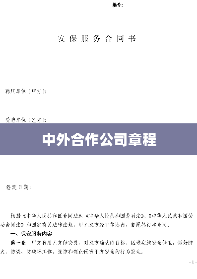 中外合作公司章程