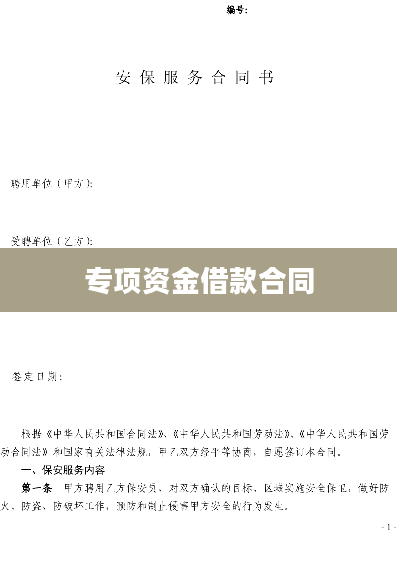 专项资金借款合同