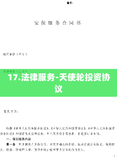 17.法律服务-天使轮投资协议