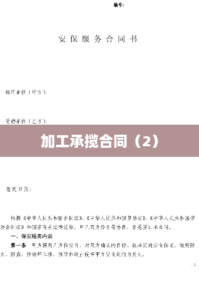 加工承揽合同（2）