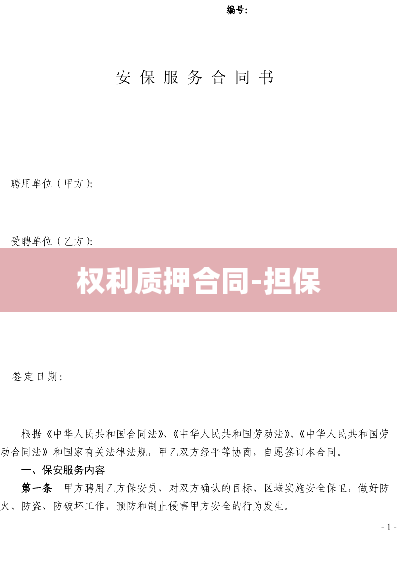 权利质押合同-担保