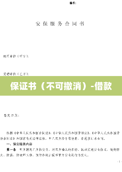 保证书（不可撤消）-借款