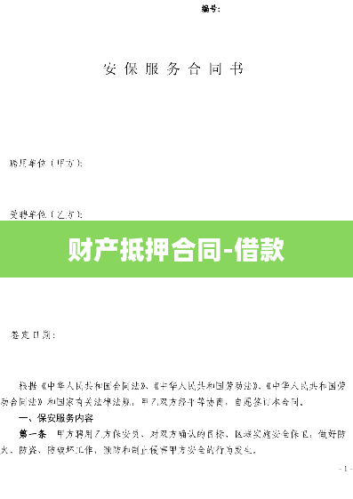 财产抵押合同-借款