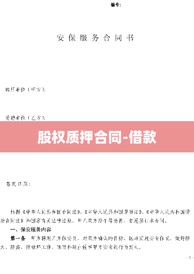 股权质押合同-借款