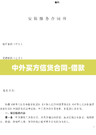 中外买方信贷合同-借款