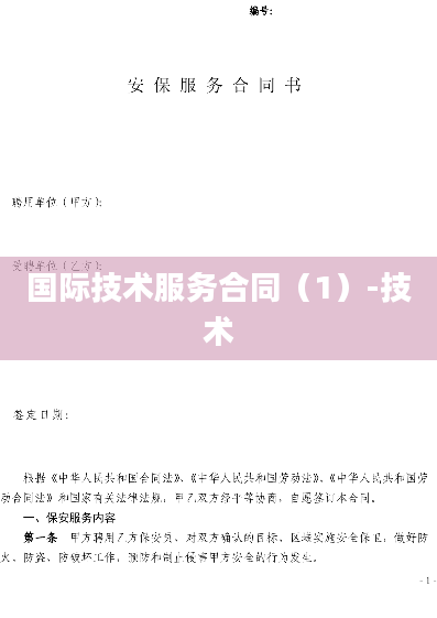 国际技术服务合同（1）-技术