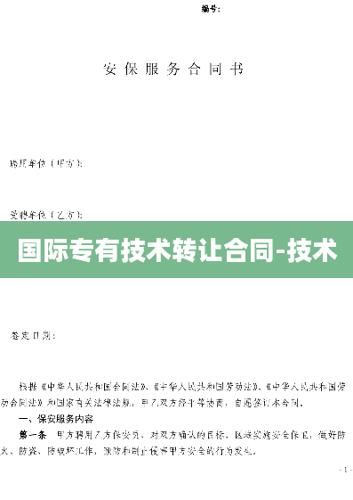 国际专有技术转让合同-技术