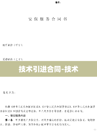 技术引进合同-技术