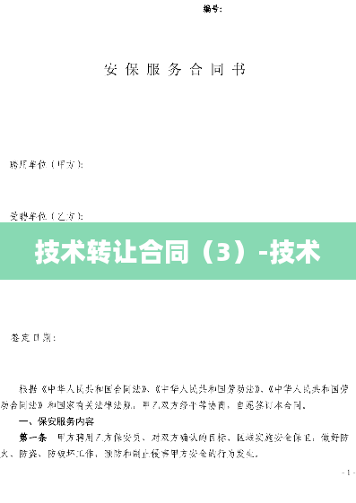 技术转让合同（3）-技术