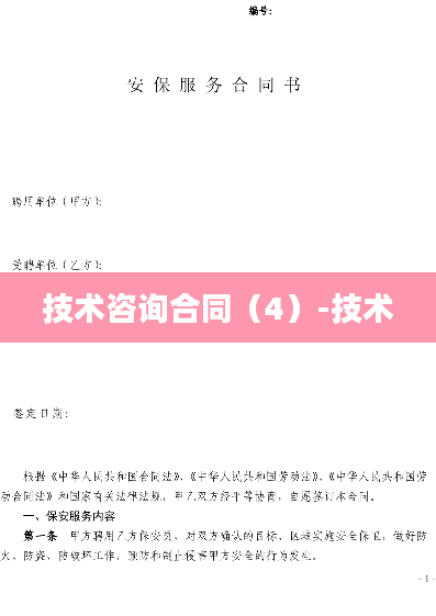 技术咨询合同（4）-技术