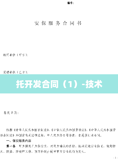 托开发合同（1）-技术