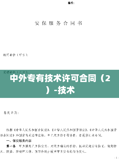 中外专有技术许可合同（2）-技术