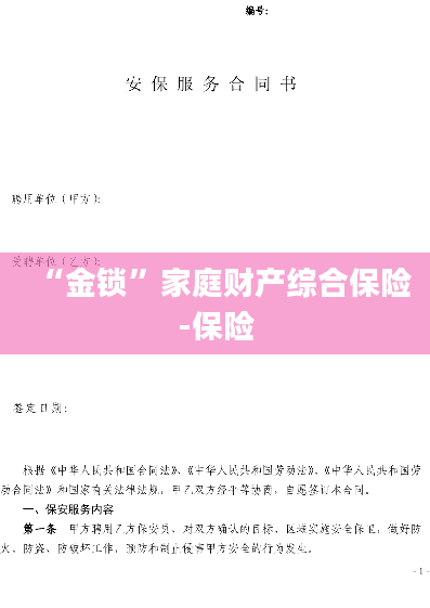 “金锁”家庭财产综合保险-保险