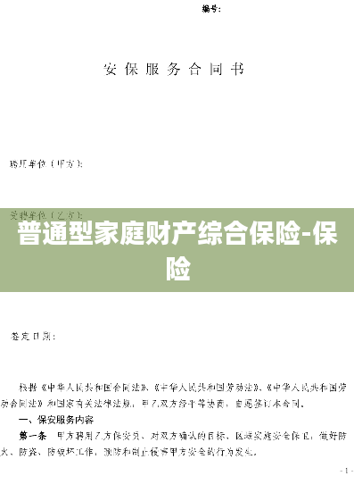 普通型家庭财产综合保险-保险