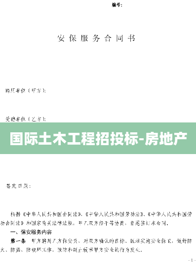 国际土木工程招投标-房地产