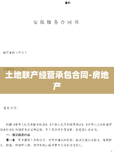 土地联产经营承包合同-房地产
