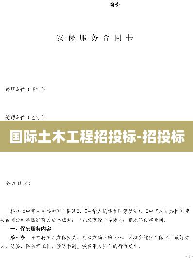 国际土木工程招投标-招投标