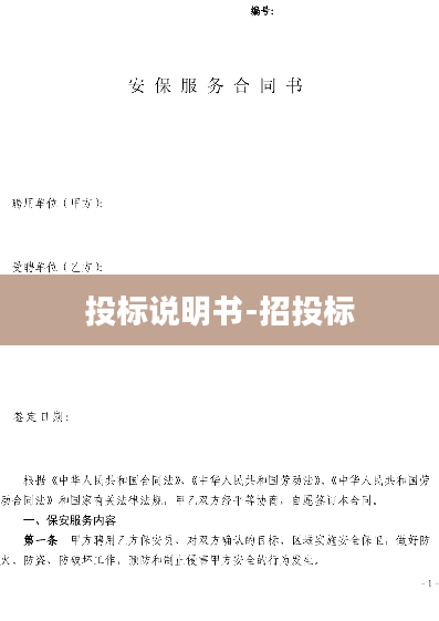 投标说明书-招投标