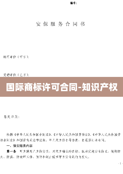 国际商标许可合同-知识产权