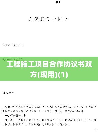 工程施工项目合作协议书双方(现用)(1)