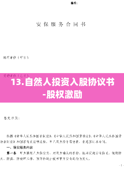 13.自然人投资入股协议书-股权激励