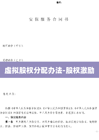 虚拟股权分配办法-股权激励