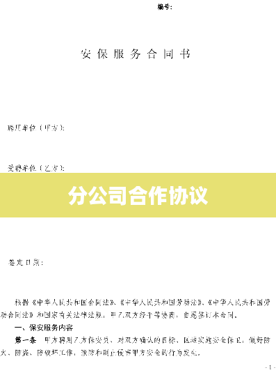 分公司合作协议