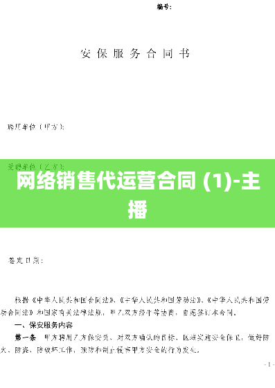 网络销售代运营合同 (1)-主播
