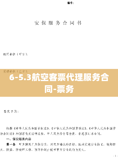 6-5.3航空客票代理服务合同-票务