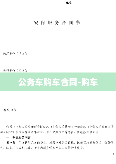 公务车购车合同-购车