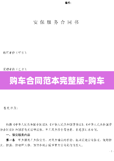 购车合同范本完整版-购车